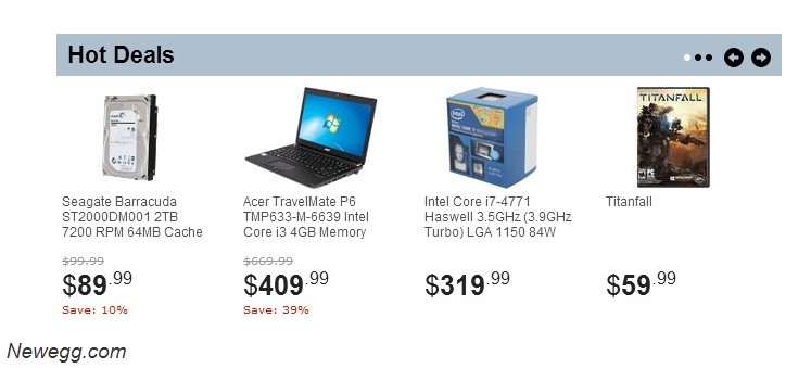Newegg store offering deals for ecommerce conversion