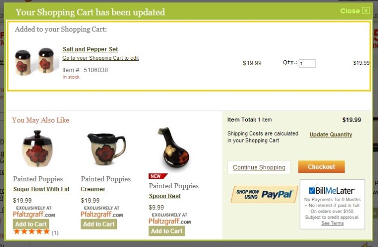 Products in the shopping cart simplified for ecommerce conversion