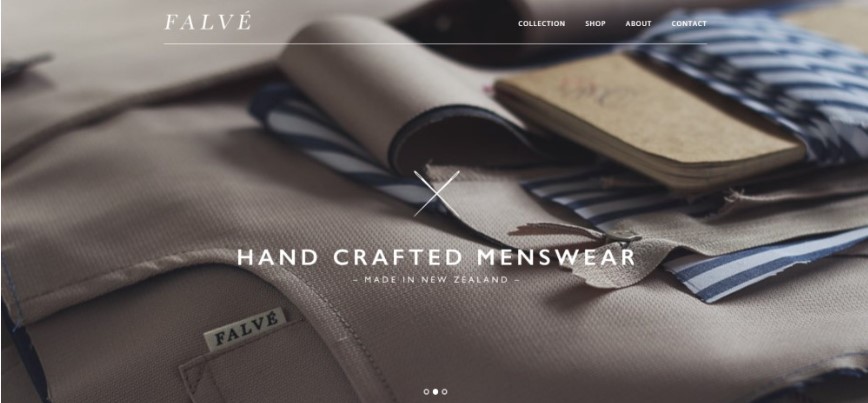 Minimalistic ecommerce design of Falve