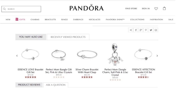 Pandora suggesting related items