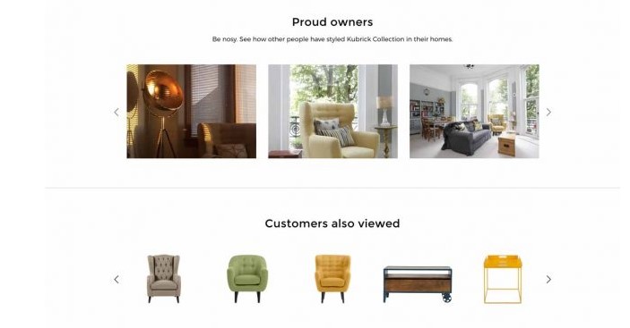 ecommerce store design sugesting related items