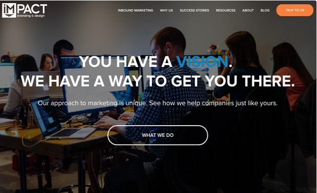 CTA button standing out on iMPACT site