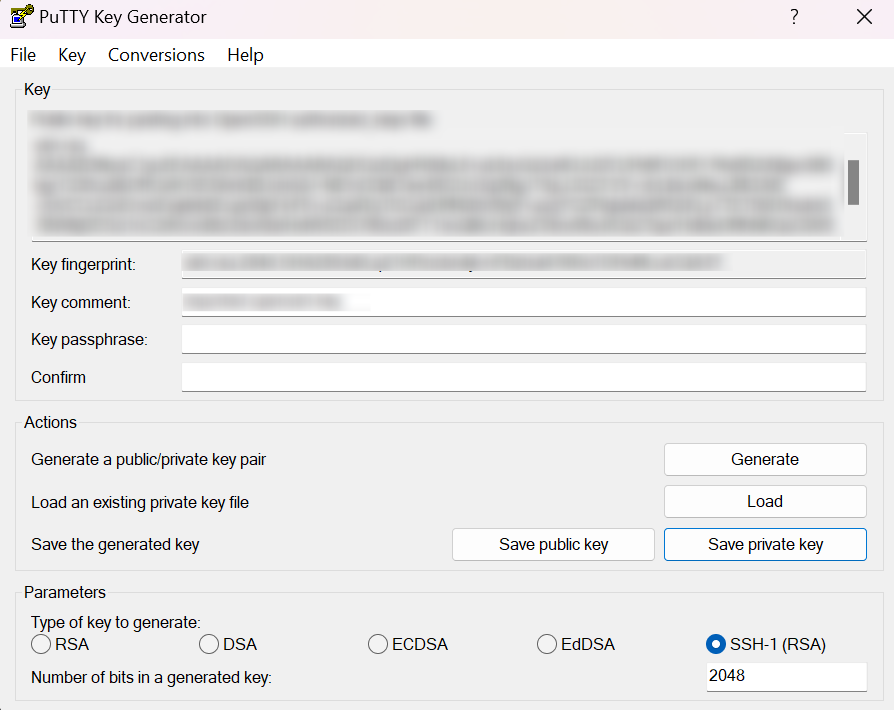 Putty Key gen